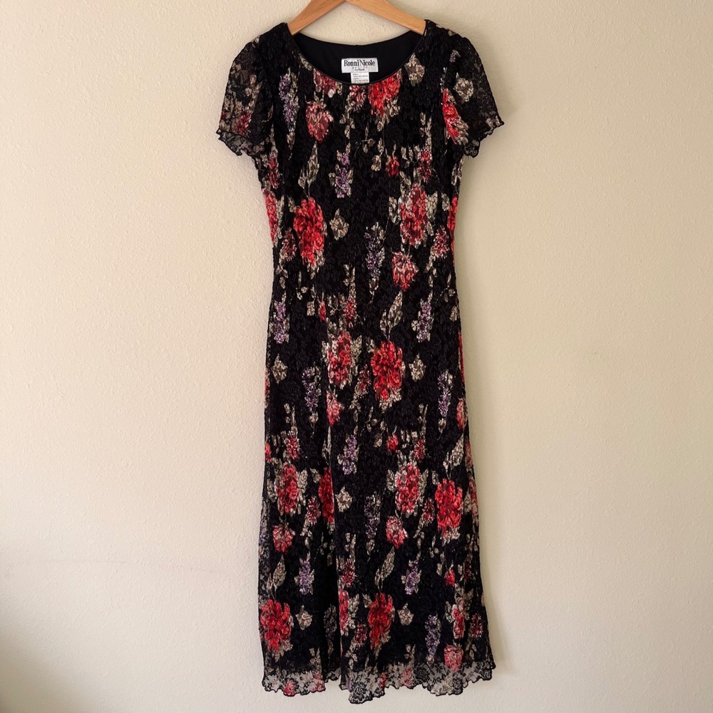 Ronni Nicole Maxi Dress Size‎ 6 Floral Whimsigoth 90s Y2K Vintage Forest Fairy